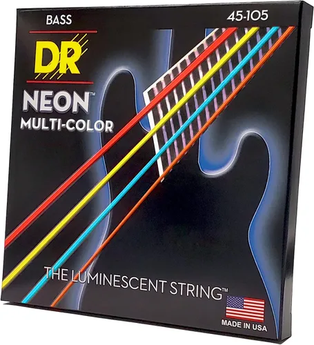 Vista 31 de DR Strings NEON - Cuerdas para bajo eléctrico, 0.045-.105, medianas, color rojo