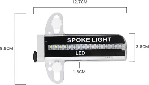 Vista 5 de 32 luces LED para radios – 30 patrones intermitentes de color cambian automáticamente, luces de bicicleta de fácil montaje en radios de rueda