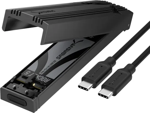 Vista 10 de Sabrent Caja sin herramientas USB 3.2 Tipo-C para SSD M.2 PCIe NVMe y SATA (EC-SNVE)