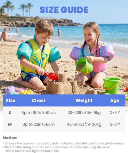 Vista 6 de Gogokids Chaleco de natación para bebé, flotadores para niños de 33-66 libras, chaqueta de natación para niños con alas de agua para niños de 2 3 4