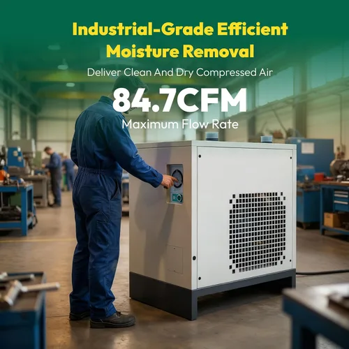 Vista 8 de KAPA Secador de aire refrigerado para compresores de 15 HP y 20 HP, 84.7CFM, sistemas de aire comprimido, 1 fase 110 V