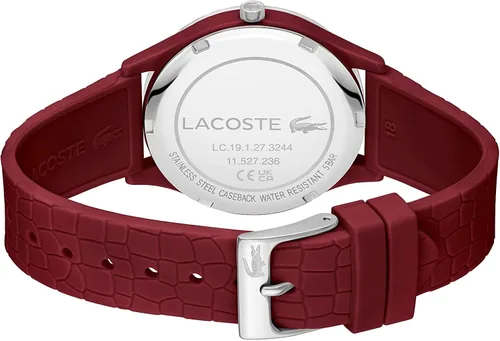 Vista 3 de Lacoste CROCODELLE Reloj de cuarzo para mujer, Borgoña, Reloj de cuarzo