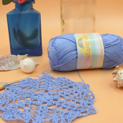 Vista 4 de JubileeYarn - Ovillo de hilo deliciosamente fino, 1.76 oz/madeja de rayón de bambú, color rosa polvo, 4 madejas