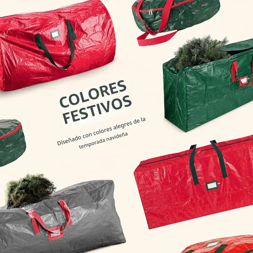 Vista 7 de Zober - Bolsa de almacenamiento para árbol de Navidad - Se adapta a árboles artificiales de 7.5 pies - Bolsa de árbol de Navidad de plástico Gris