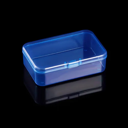 Vista 6 de 12 cajas de plástico rectangulares de plástico, contenedores organizadores vacíos con tapas con bisagras para objetos pequeños y otros proyectos