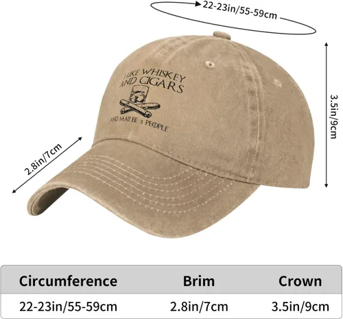 Vista 133 de Philysonic Funny Hat I Like Whisky and Cigars and Maybe 3 People Sombreros para Hombres Gorras de Béisbol Gorras Ajustables