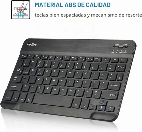 Vista 6 de ProCase Funda con teclado para Galaxy Tab A8 de 10.5" (versión 2022), color negro Protective Cover Features a Detachable Wireless Keyboard for