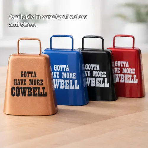 Vista 4 de Bevin Bells "Gotta Have More Cowbell" (X-Pequeño) Campana de Vaca de Kentucky con Color Cobre Hecha de Acero Fabricantes de Ruido Fuerte