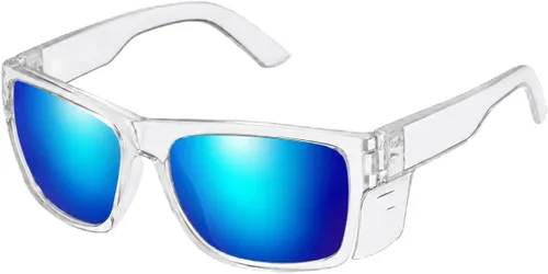 Vista 14 de Lentes de sol de seguridad para hombre, negro mate, lentes de sol de seguridad polarizados, cumplen con las normas ANSI Z87+, protección UV