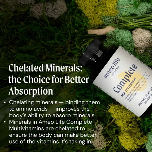 Vista 5 de Multivitamínico diario para hombres y mujeres adultos, multivitaminas quelatadas con zinc, biotina, yodo, cromo, manganeso y vitaminas A, B6, B12