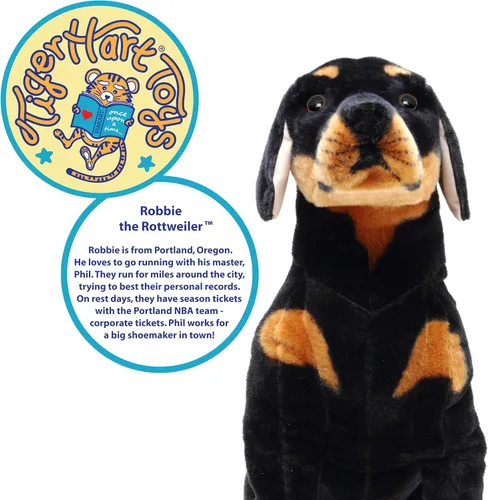 Vista 2 de TigerHart Robbie The Rottweiler - Perro de peluche de 26 pulgadas de alto