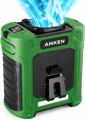 Vista 10 de AMKEN Ventilador de cintura, ventilador recargable de clip de cinturón de 10000 mAh, tiempo de funcionamiento de 24 horas, flujo de aire fuerte