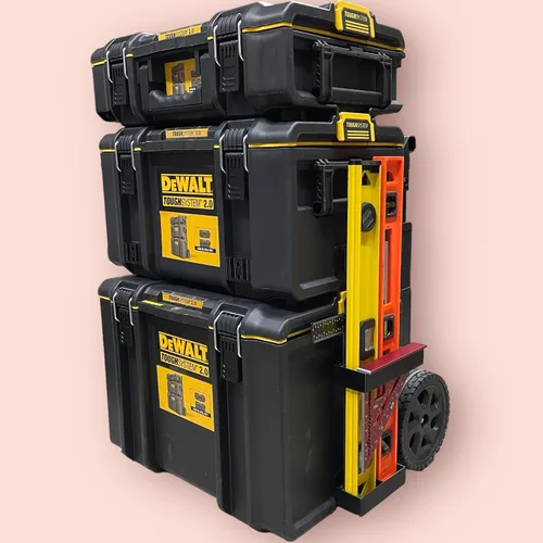 Vista 2 de Soporte de regla cuadrado en T de doble nivel con borde cuadrado 5 en 1 compatible con Dewalt Tough Systems 2.0, ABS impreso en 3D, 5 pulgadas
