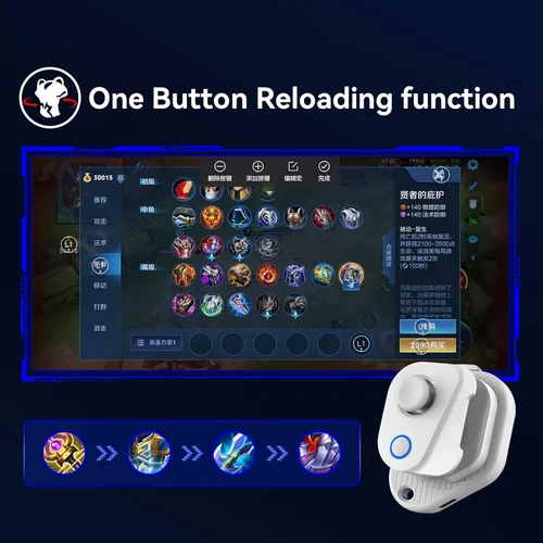 Vista 4 de Heayzoki Controlador de juegos móviles, controlador Bluetooth de joystick de juegos móviles, controlador de juegos Bluetooth unilateral recargable