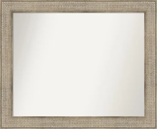 Vista 263 de Amanti Art Espejo de baño plateado para sobre fregadero, 26 x 26 pulgadas, espejo cuadrado de níquel pulido, marco de madera tradicional mediano, se