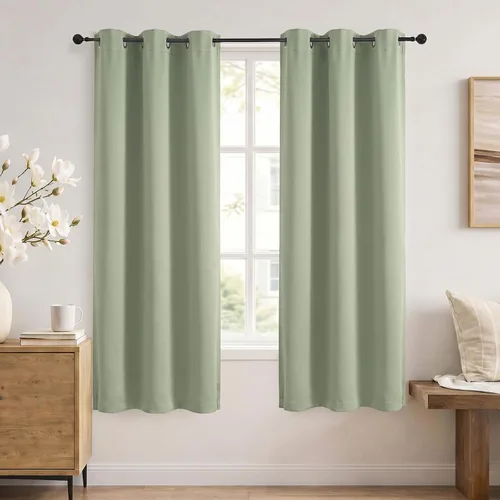 Vista 102 de Simplebrand Cortinas blancas puras de 96 pulgadas de largo para oscurecer la habitación, juego de 2 paneles para dormitorio/sala de estar, bloqueo