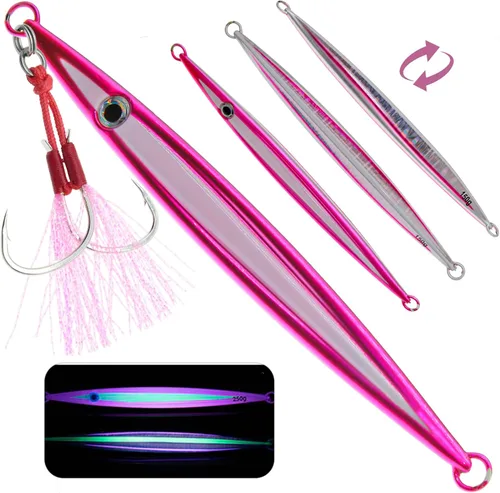 Vista 10 de Plantillas de pesca verticales de agua salada, cuchara de jigging vertical, señuelos de atún de pesca, señuelos artificiales de pesca para atún