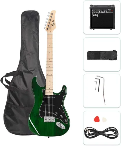 Vista 13 de GLARRY Guitarra eléctrica de tamaño completo para principiantes amantes de la música con amplificador de 20 W y paquete de accesorios para guitarra