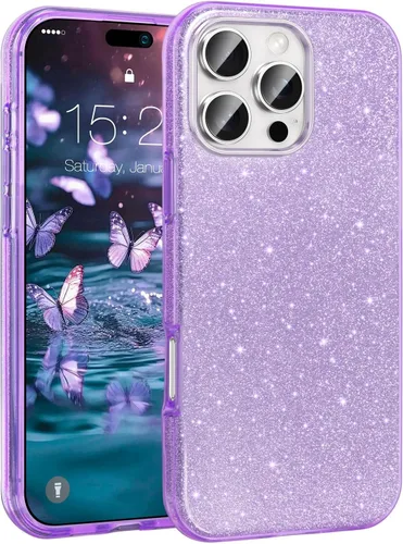 Vista 54 de MATEPROX - Funda compatible con iPhone Air de 6.5' [2025], carcasa protectora de 3 capas con purpurina brillante y tendencia, anti-arañazos y a