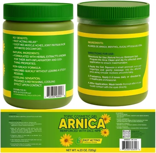 Vista 8 de Combo de masaje de árnica, aceite de 6 onzas líquidas + gel de 4.23 onzas, juego tópico natural para músculos y articulaciones, absorción rápida