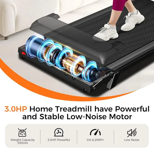 Vista 10 de Aiteid Treadmill with 12% Incline, 3.0HP Low Noise Treadmills for Home, Portable Electric Treadmill with Handles, Walking Pad, Compact Running