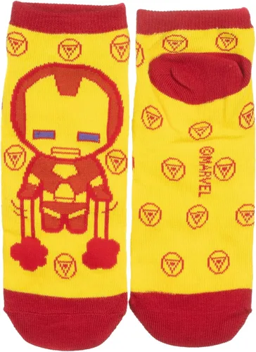 Vista 3 de Marvel Comics The Avengers Chibi - Paquete de 6 calcetines tobilleros para mujer Negro M