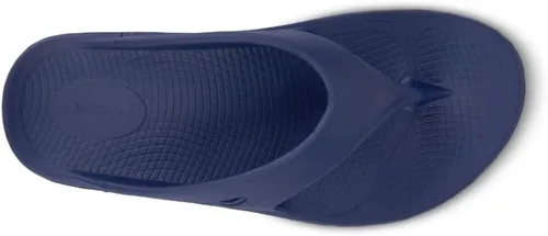 Vista 5 de OOFOS OOriginal Sandalia Calzado ligero de recuperación Reduce el estrés en los pies, articulaciones y espalda Lavable a máquina, Azul marino