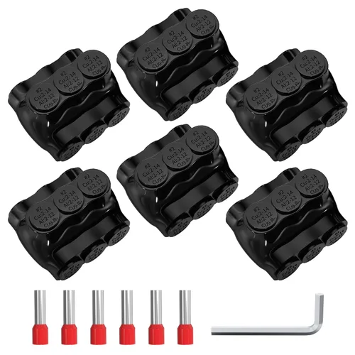 Vista 9 de Joinfworld Conector Multi-Tap Aislado de 3 Puertos Conectores de Cable Calibre 350MCM-6 Conectores de Cable de Aluminio a Cobre Conectores