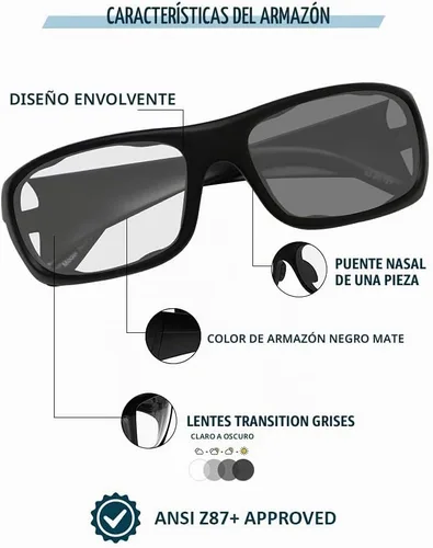 Vista 2 de Gafas de seguridad fotocrómicas con lentes de transición P820