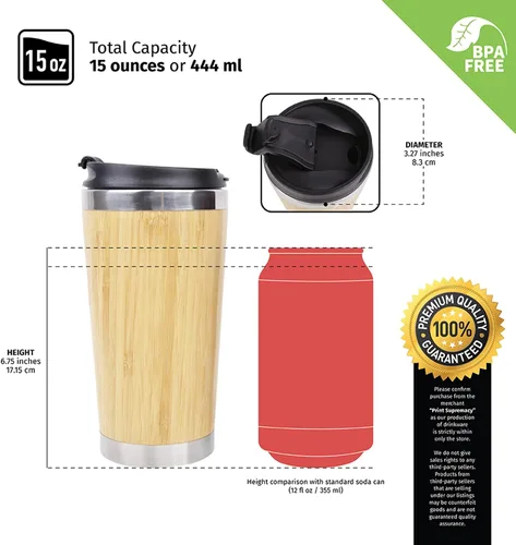 Vista 5 de Best Architect Ever - Vaso de café de bambú de acero inoxidable aislado con tapa, regalos para arquitectos, regalo de arquitecto, regalo