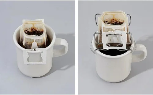 Vista 4 de watchget Soporte de bolsa de café de goteo de oído colgante Bolsa de papel de filtro de café portátil Soporte de goteo de oreja colgante Silla