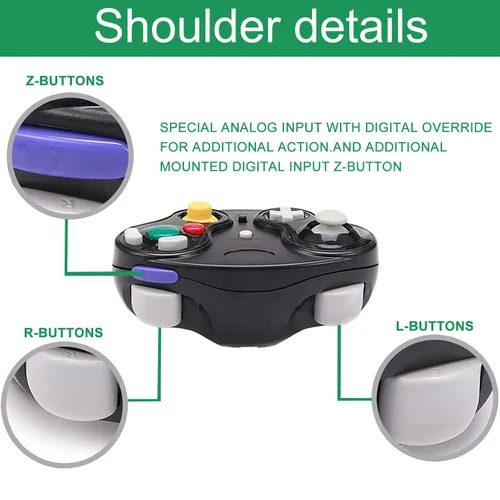 Vista 5 de TOOPONE Wireless Gamecube Controllers, Classic Gamecube Wavebird Wireless wii Controller Remote Gamepad Joystick for Nintendo Gamecube Console