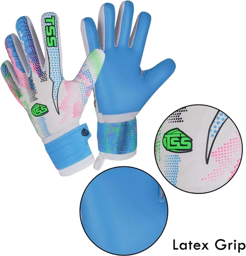 Vista 3 de Guantes de portero de fútbol para adultos y jóvenes, guantes de fútbol de alto rendimiento con protección Pro-Teck para la columna vertebral