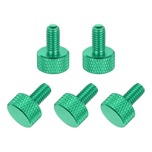 Vista 67 de MECCANIXITY 5 piezas M6x14mm Tornillos de pulgar estriado de cabeza plana, pernos de rosca completa de aleación de aluminio sólido para carcasas