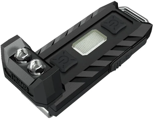 Vista 4 de Paquete: Nitecore THUMB LEO 45 lúmenes LED/UV USB recargable cabeza inclinable luz de trabajo (blanco/rojo) y cable de carga USB