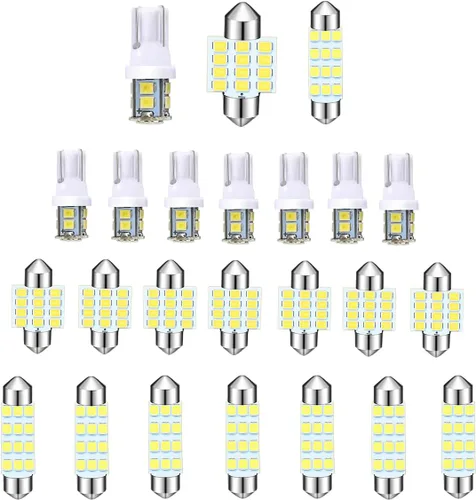 Vista 7 de JOYCOURT 24 piezas Bombilla LED para Interior de Coche, Kit de Reemplazo de Luz de Cúpula LED para Interior de Coche T10 31 mm 41 mm