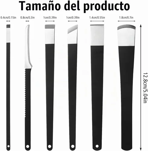Vista 2 de cobee Juego de 6 piezas para eliminar uñas encarnadas, herramienta para uñas encarnadas y removedor de callos con caja de almacenamiento