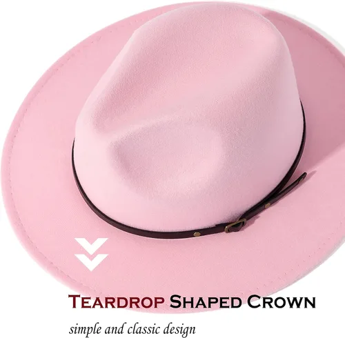 Vista 23 de Lisianthus - Sombrero con cinta con hebilla de ajuste, para mujer, modelo Fedora