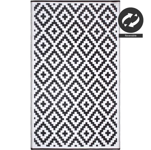 Vista 5 de FH Home - Alfombra para exteriores, impermeable, resistente a la decoloración, reversible, plástico reciclado de alta calidad, acabado geométrico