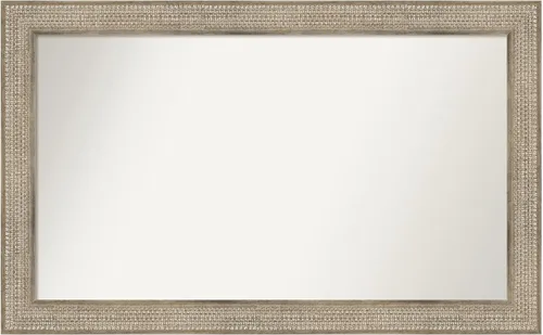 Vista 287 de Amanti Art Espejo de baño plateado para sobre fregadero, 26 x 26 pulgadas, espejo cuadrado de níquel pulido, marco de madera tradicional mediano, se
