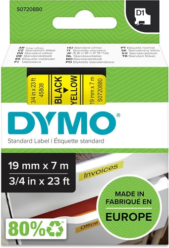 Vista 11 de DYMO DYMS0720610 - Cinta de cartucho, 0.472 in x 23.0 ft, color blanco sobre negro