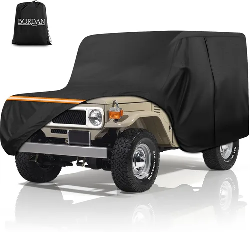 Vista 12 de Funda de coche para Ford Bronco de 2 puertas, 420D, funda impermeable para todo tipo de clima, sol, lluvia, UV, polvo, cubierta de cabina