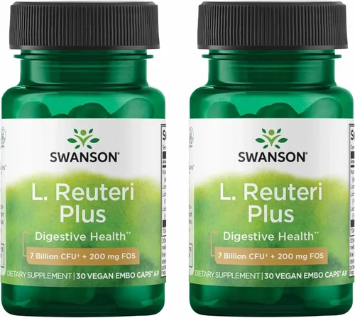 Vista 10 de Swanson L. Reuteri Probiótico Plus con L. Rhamnosus, L. Acidophilus y FOS Prebiótico Apoyo Digestivo - Promueve la Salud Intestinal con 7 mil