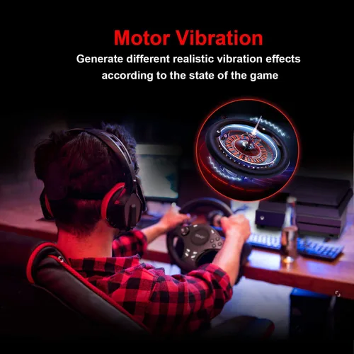 Vista 7 de DOYO Gaming Racing Wheel, Steering Wheel for PC, 270 Degree Driving Force Sim Game Steering Wheel with Responsive Gear and Pedals for PCPS3PS4XBOX