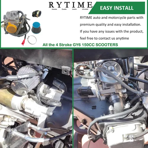 Vista 7 de PD24J GY6 Carburador de 150cc Compatible para Ciclomotor ATV Go Kart Scooter 125cc 150cc 4-Tiempos Motor 150cc Kazuma Taotao Roketa SunL Baja Eagle