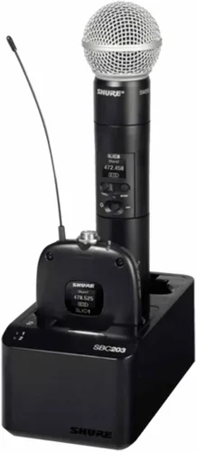 Vista 4 de Estación de carga doble Shure SBC203-US para transmisores SLXD y batería SB903