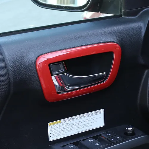 Vista 5 de 4 piezas de ABS para apariencia interior de automóvil, cubierta de panel de manija de puerta compatible con Toyota Tacoma 2016 2017 2018 2019 2020