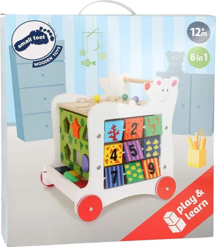 Vista 5 de Small Foot Design Juguetes de madera de pie pequeño - Andador de madera del oso del bebé