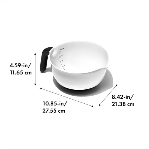 Vista 3 de OXO Good Grips, bol para batir de 2 cuartos de galón, color blanco