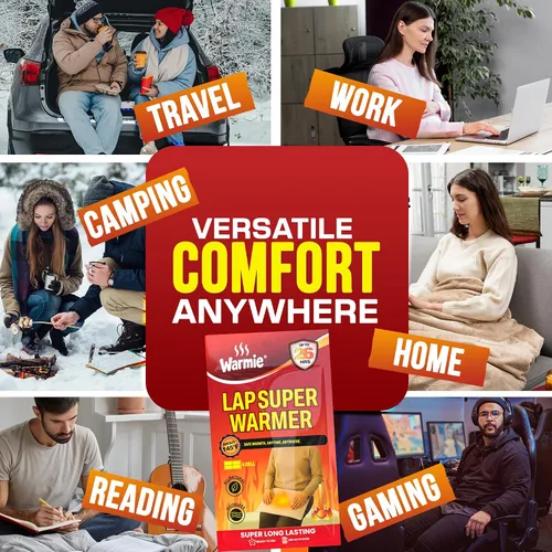 Vista 6 de Warmie Super Warmer for Lap & Body Air‑Activated, Long‑Lasting Wider Size for Maximum Coverage All‑Natural, Odorless, Steady Heating for Cold